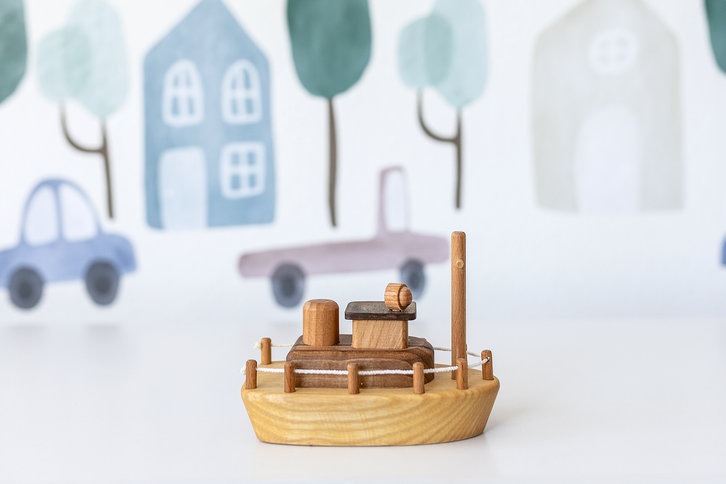 Captain Charlie's Wooden Tugboat Toy