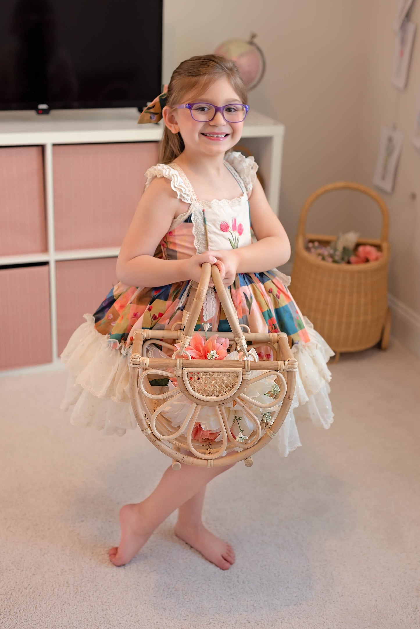 Boho Floral Haven Basket