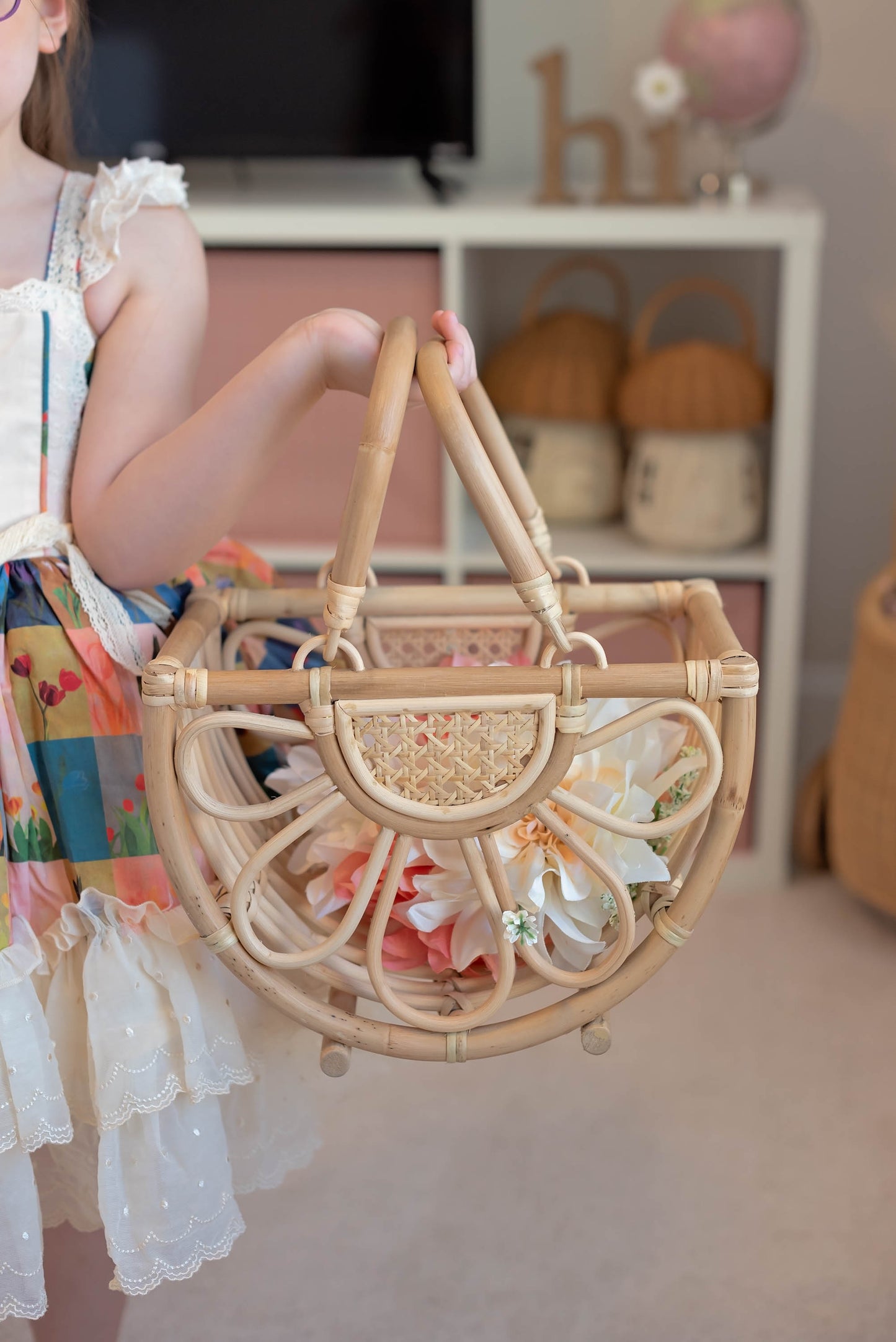 Boho Floral Haven Basket