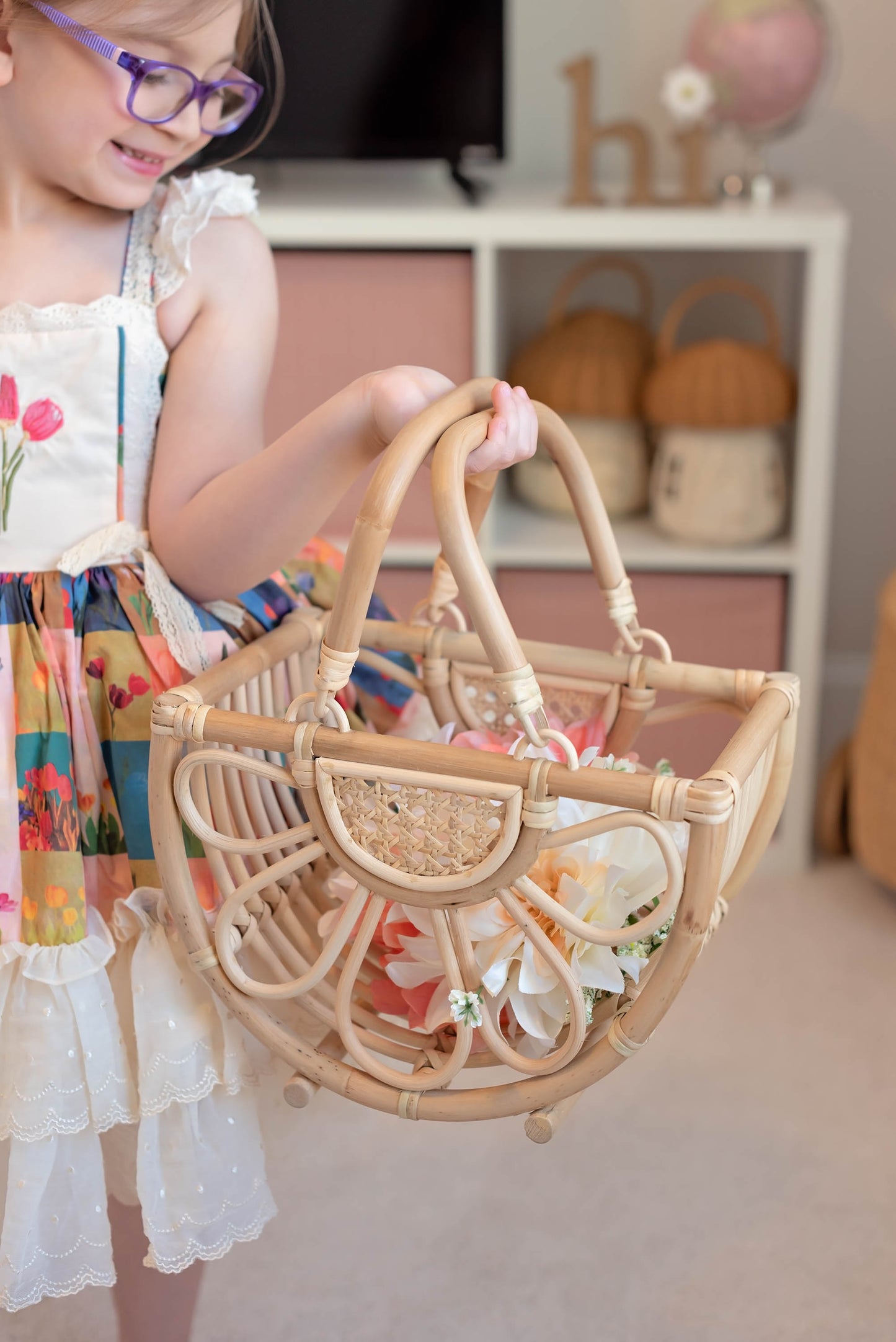 Boho Floral Haven Basket