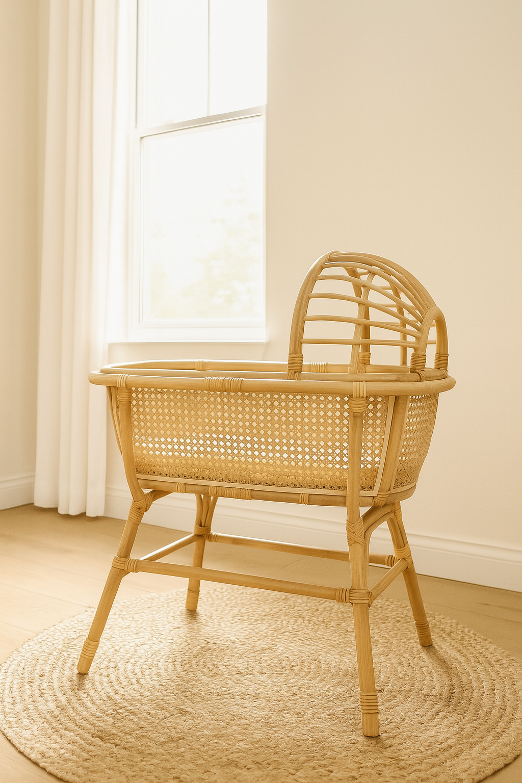 Dreamy Haven Rattan Doll Bassinet - New Larger Size