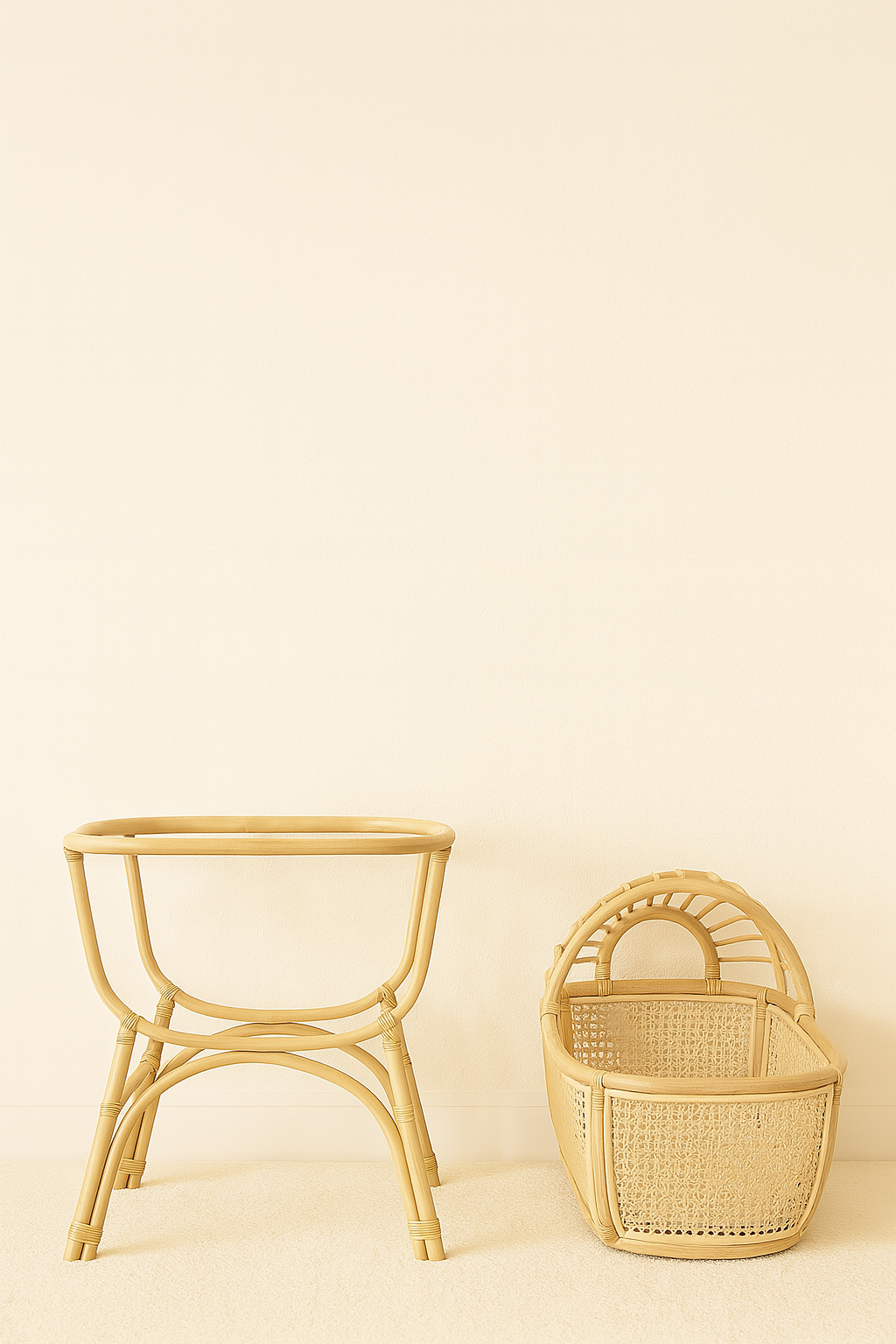 Dreamy Haven Rattan Doll Bassinet - New Larger Size