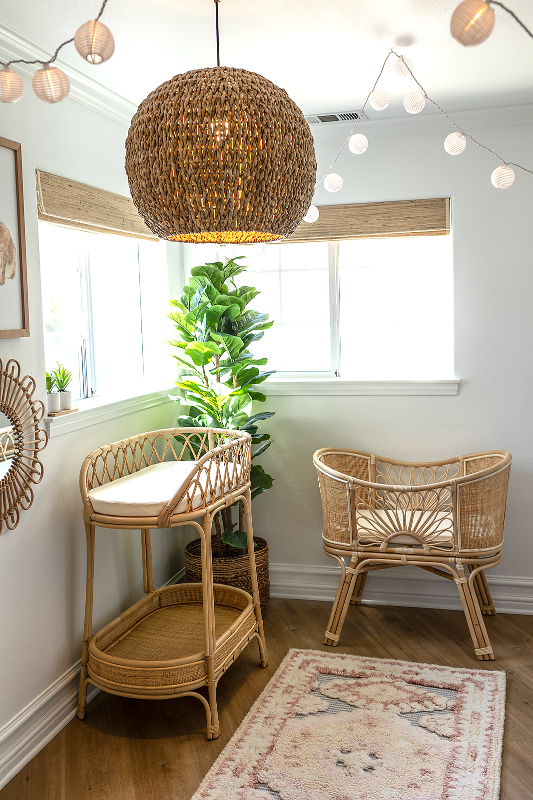 Daisy Dreamer Rattan Baby Bassinet Lila Leo