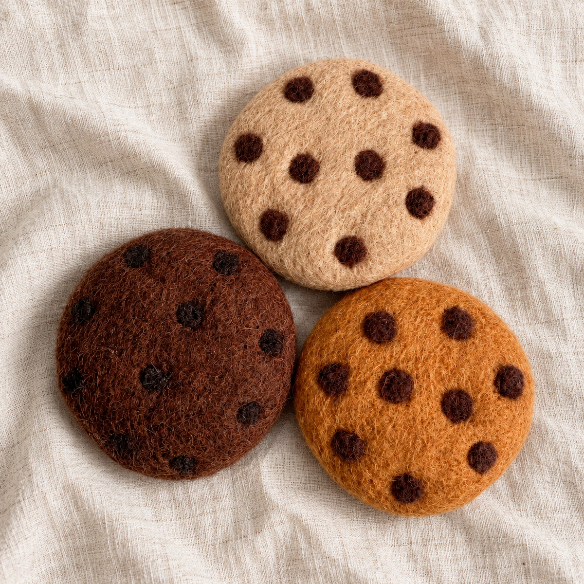 Felted Chocolate Chip Cookies - 3pk