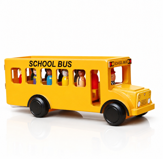 Wooden School Bus With Children