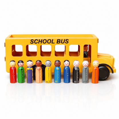 Wooden School Bus With Children