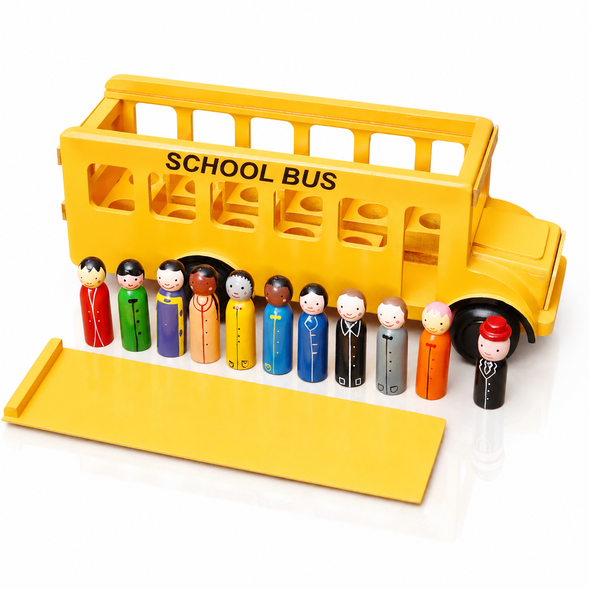 Wooden School Bus With Children