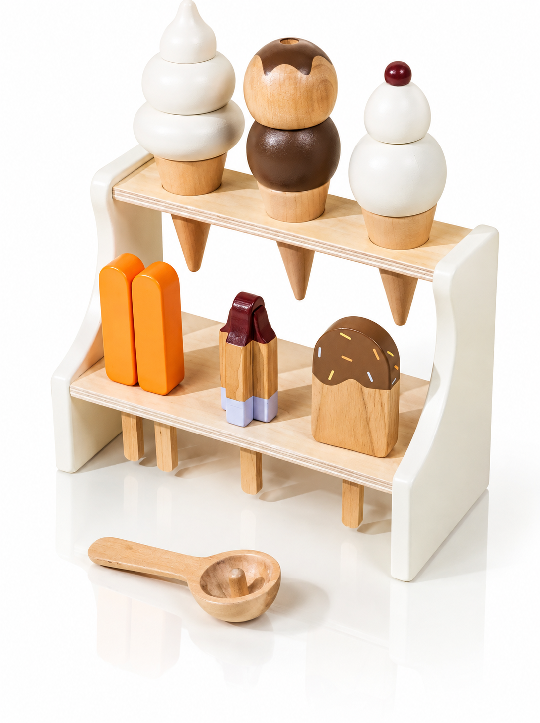 Coco Village Wooden Ice Cream Stand Playset - 15pc