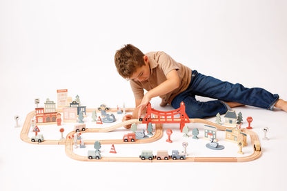 Comfy Cubs 100pc Wooden Train Set