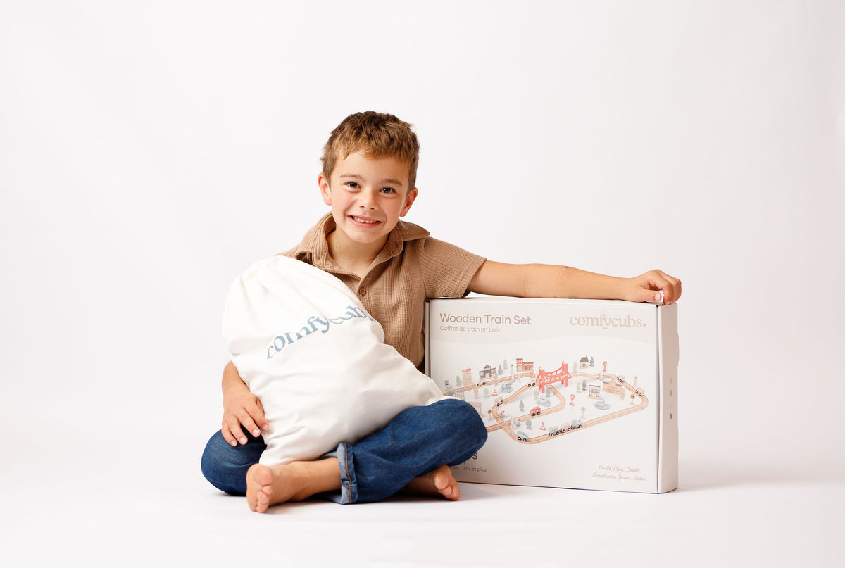 Comfy Cubs 100pc Wooden Train Set