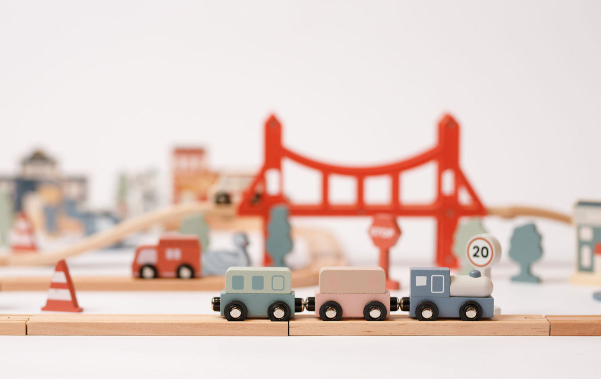Comfy Cubs 100pc Wooden Train Set