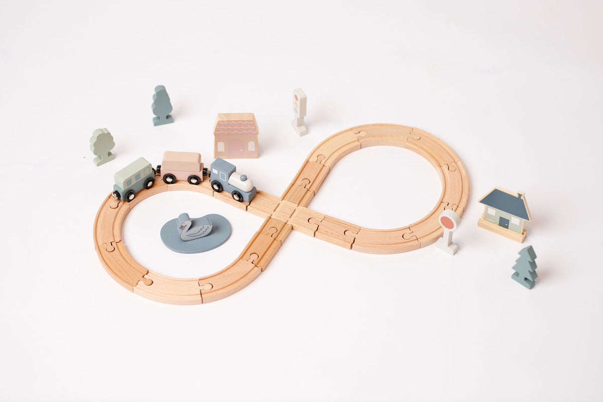 Comfy Cubs 30pc Wooden Train Set
