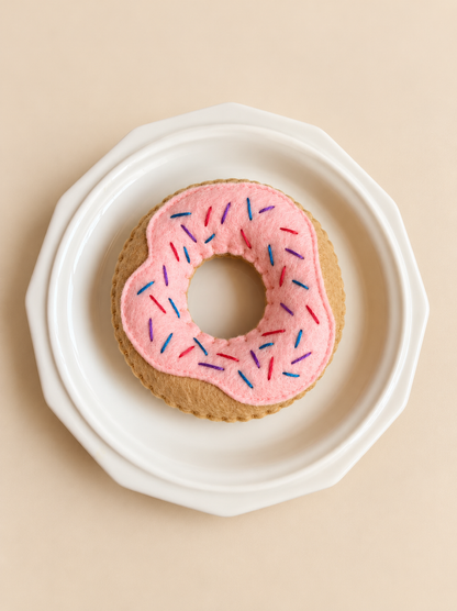Felted Pink Sprinkle Donut - 1pc