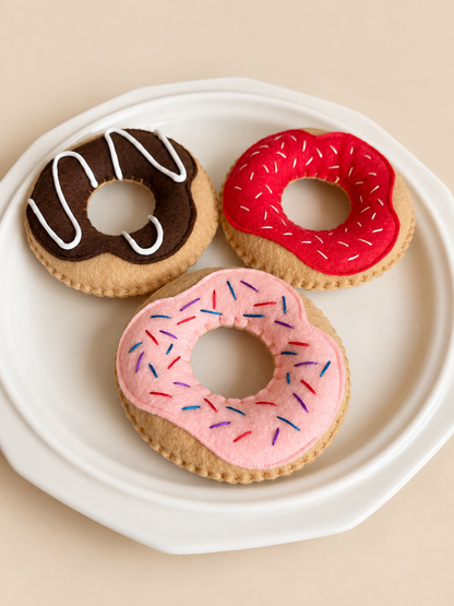 Felted Pink Sprinkle Donut - 1pc
