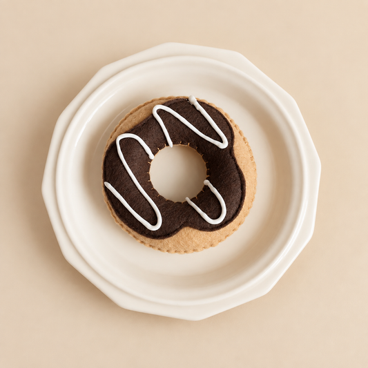 Felted Chocolate Donut - 1pc