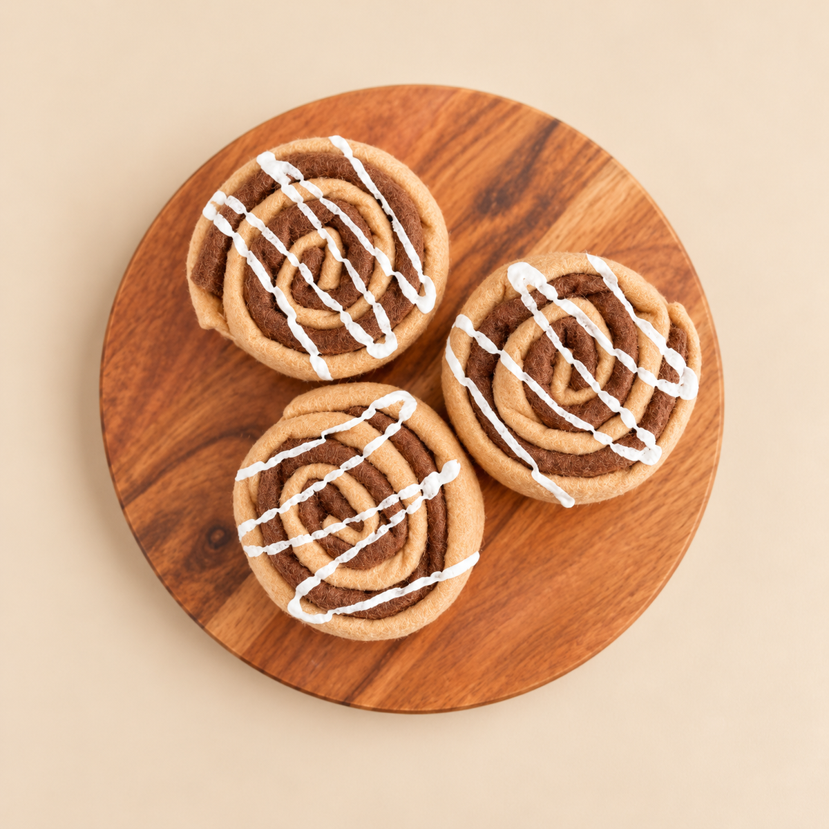 Felted Cinnamon Rolls - 3pk