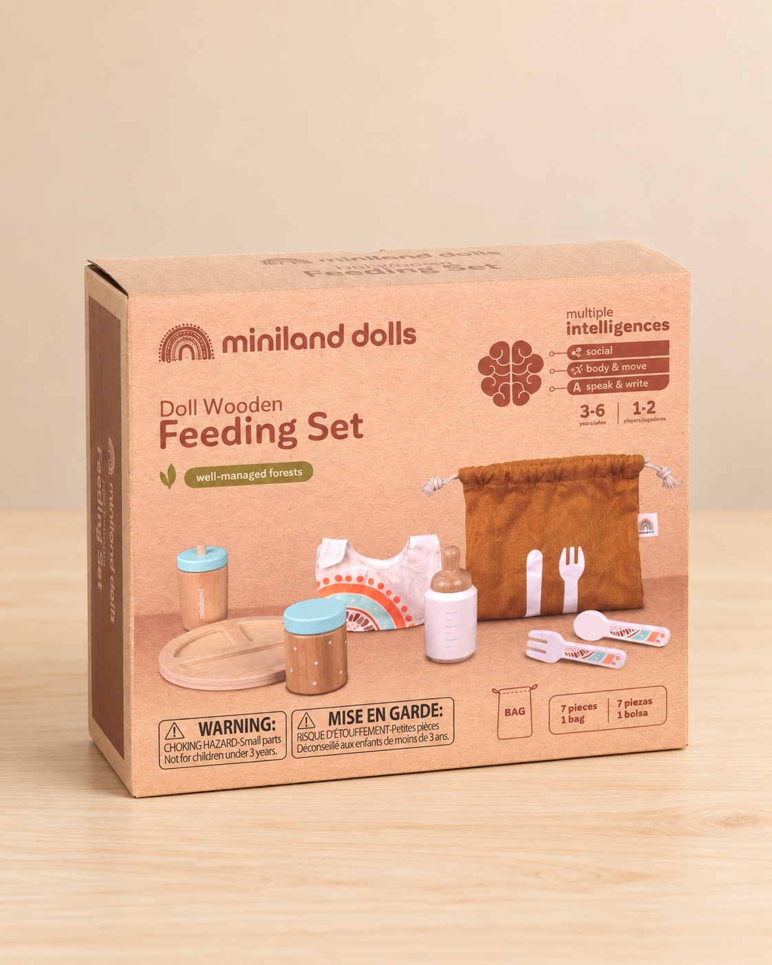 Miniland Dolls Doll Wooden Feeding Set