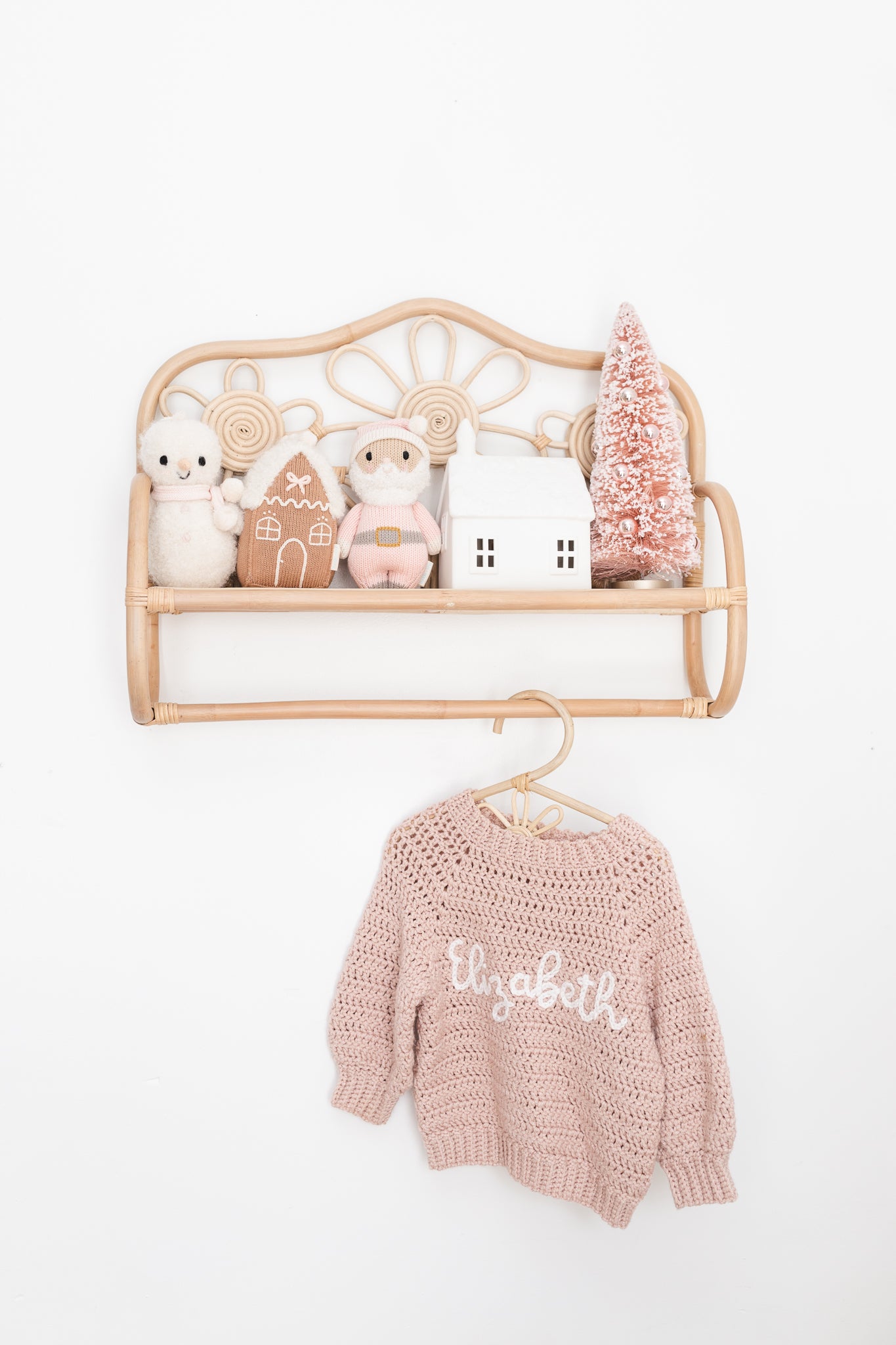 PREORDER - Daisy Whispers Rattan Wall Shelf - PREORDER ONLY - SHIPS BY JANUARY 15TH