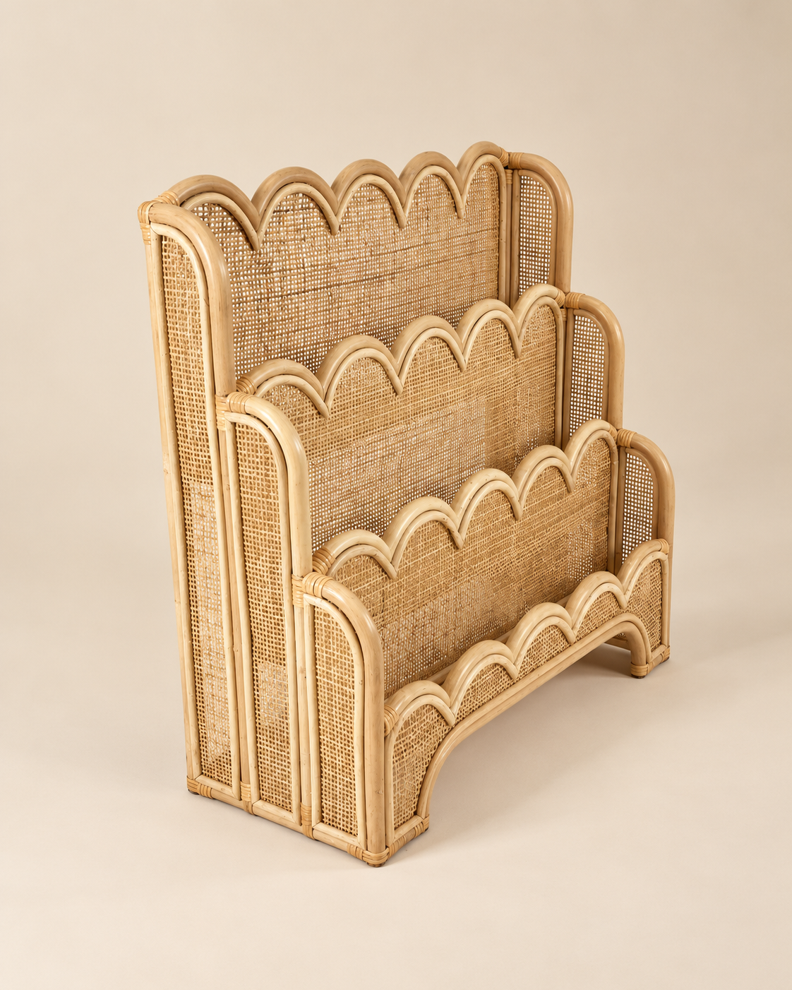 Scallop Rattan Book Shelf