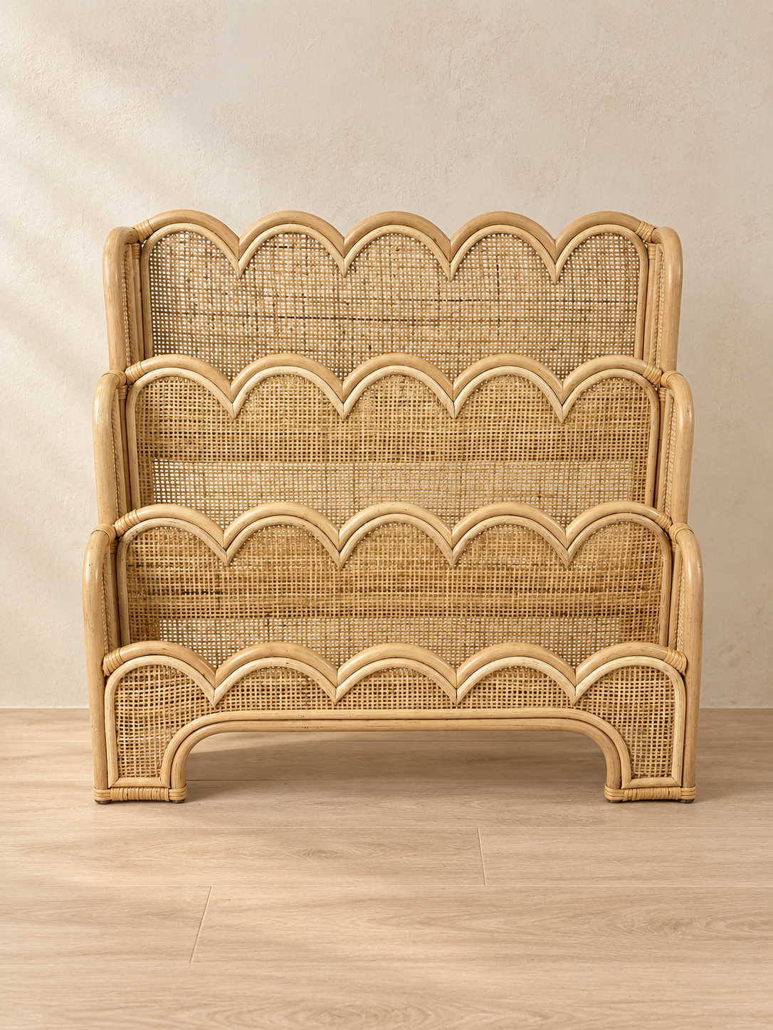 Scallop Rattan Book Shelf
