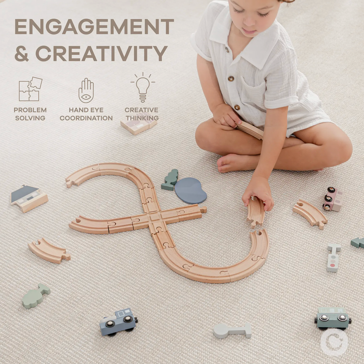 Comfy Cubs 30pc Wooden Train Set