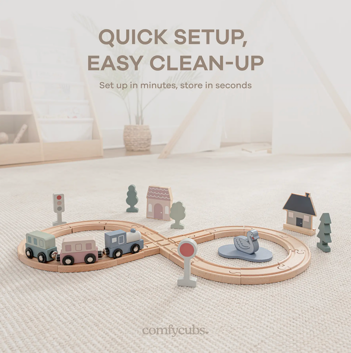 Comfy Cubs 30pc Wooden Train Set