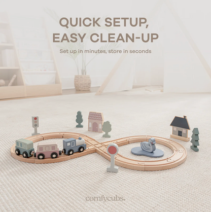 Comfy Cubs 30pc Wooden Train Set