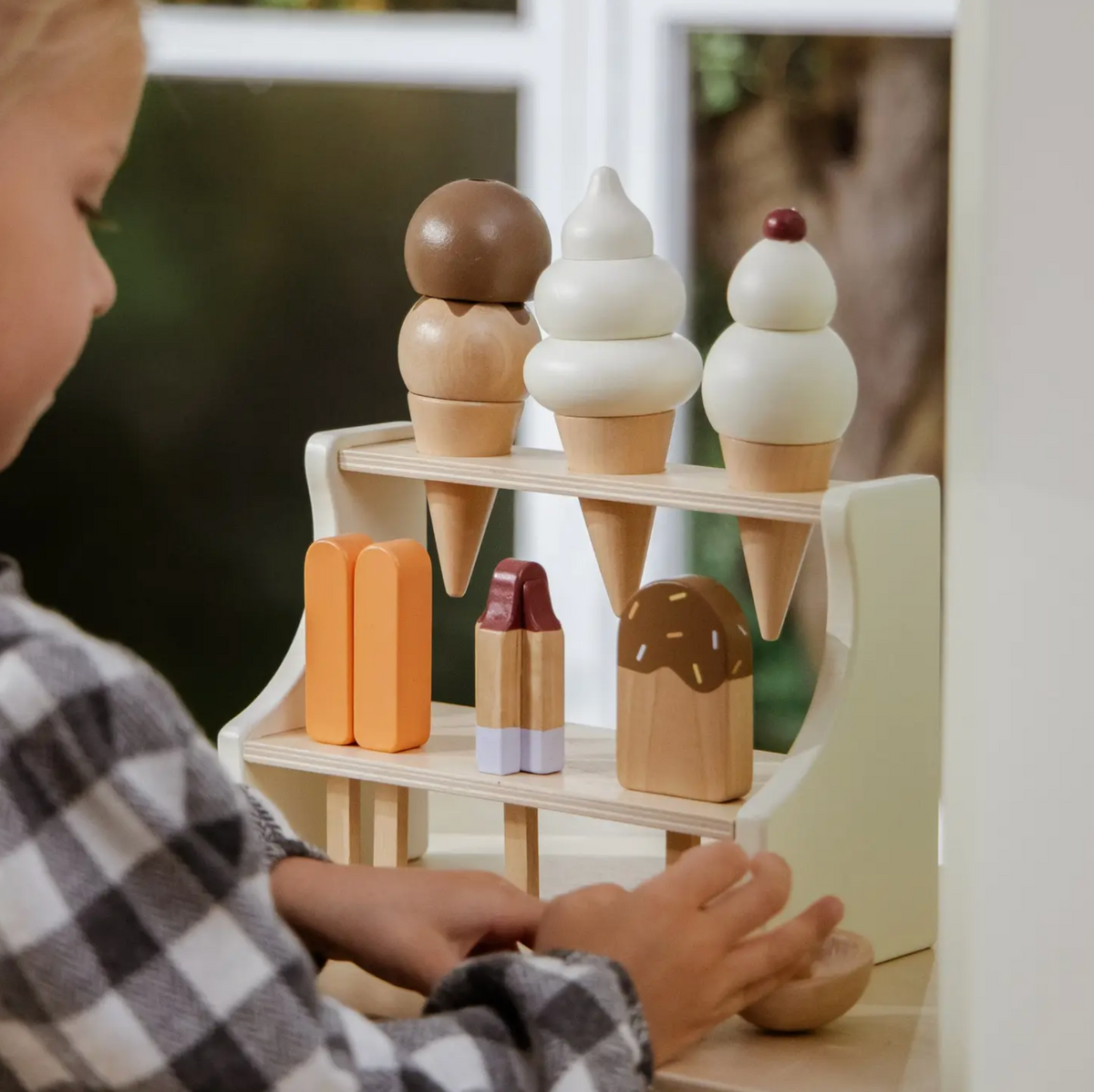 Coco Village Wooden Ice Cream Stand Playset - 15pc