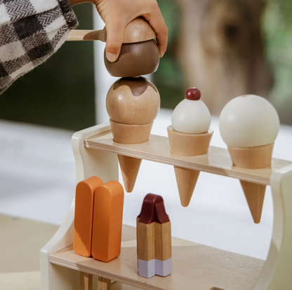 Coco Village Wooden Ice Cream Stand Playset - 15pc