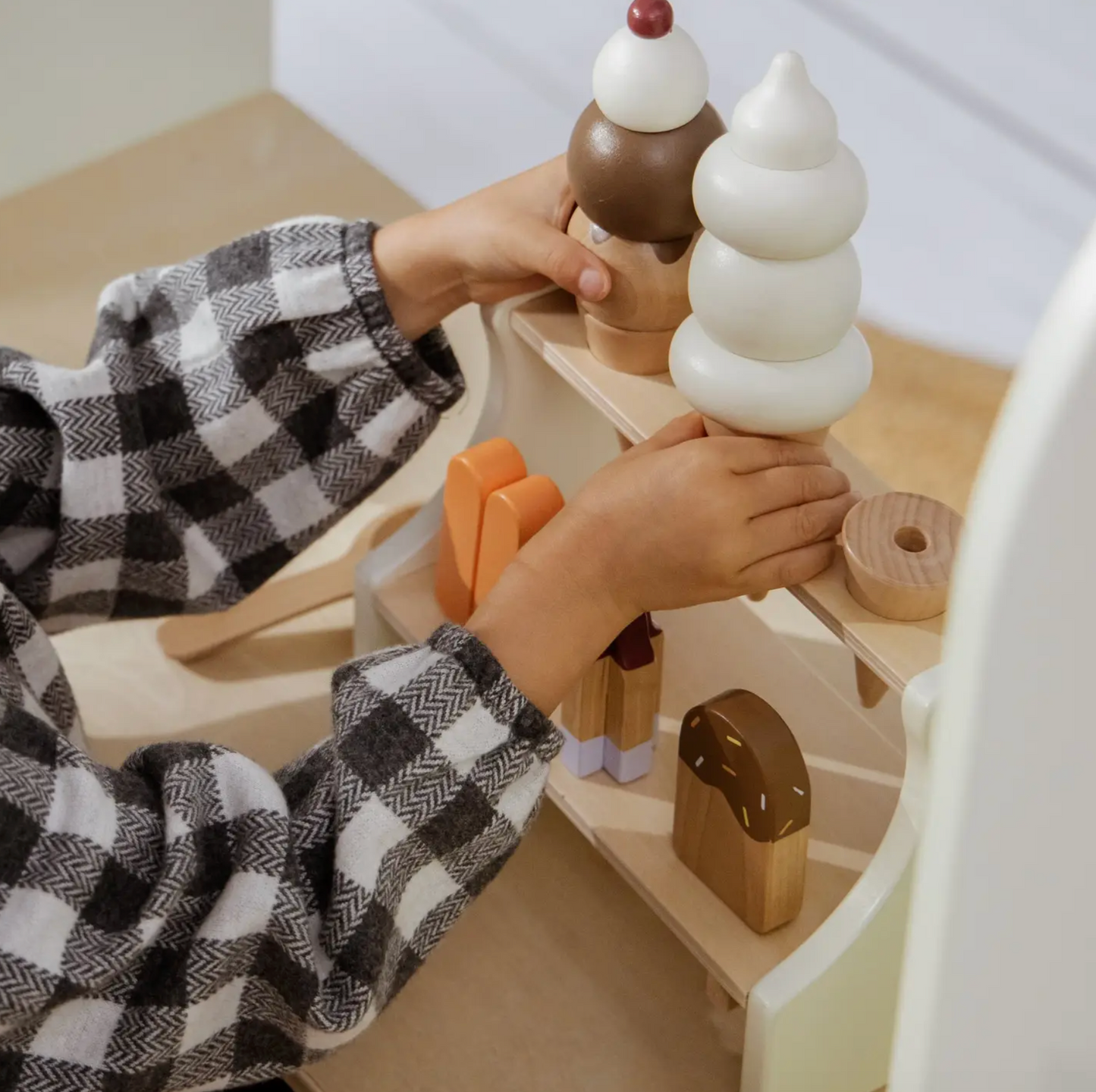 Coco Village Wooden Ice Cream Stand Playset - 15pc