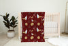 Minky Luxe Designer Blanket - Christmas Milk & Cookies - Red