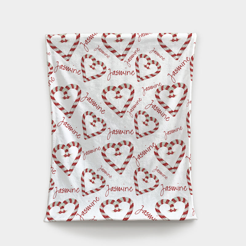 Custom Luxury Blankets - I Heart Candy Canes