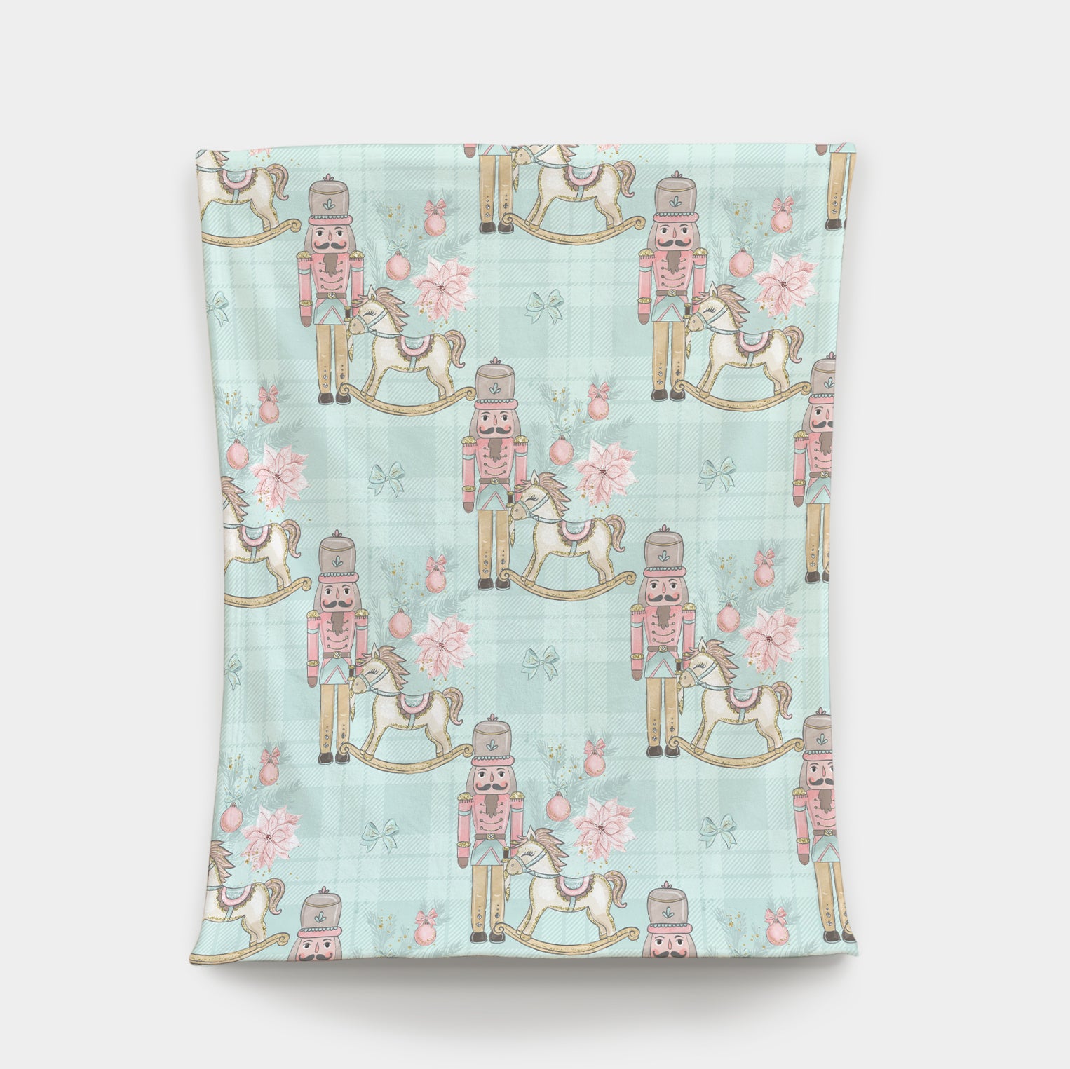 Sherpa Bliss Designer Blanket -  Pretty Plaid Nutcracker - Teal