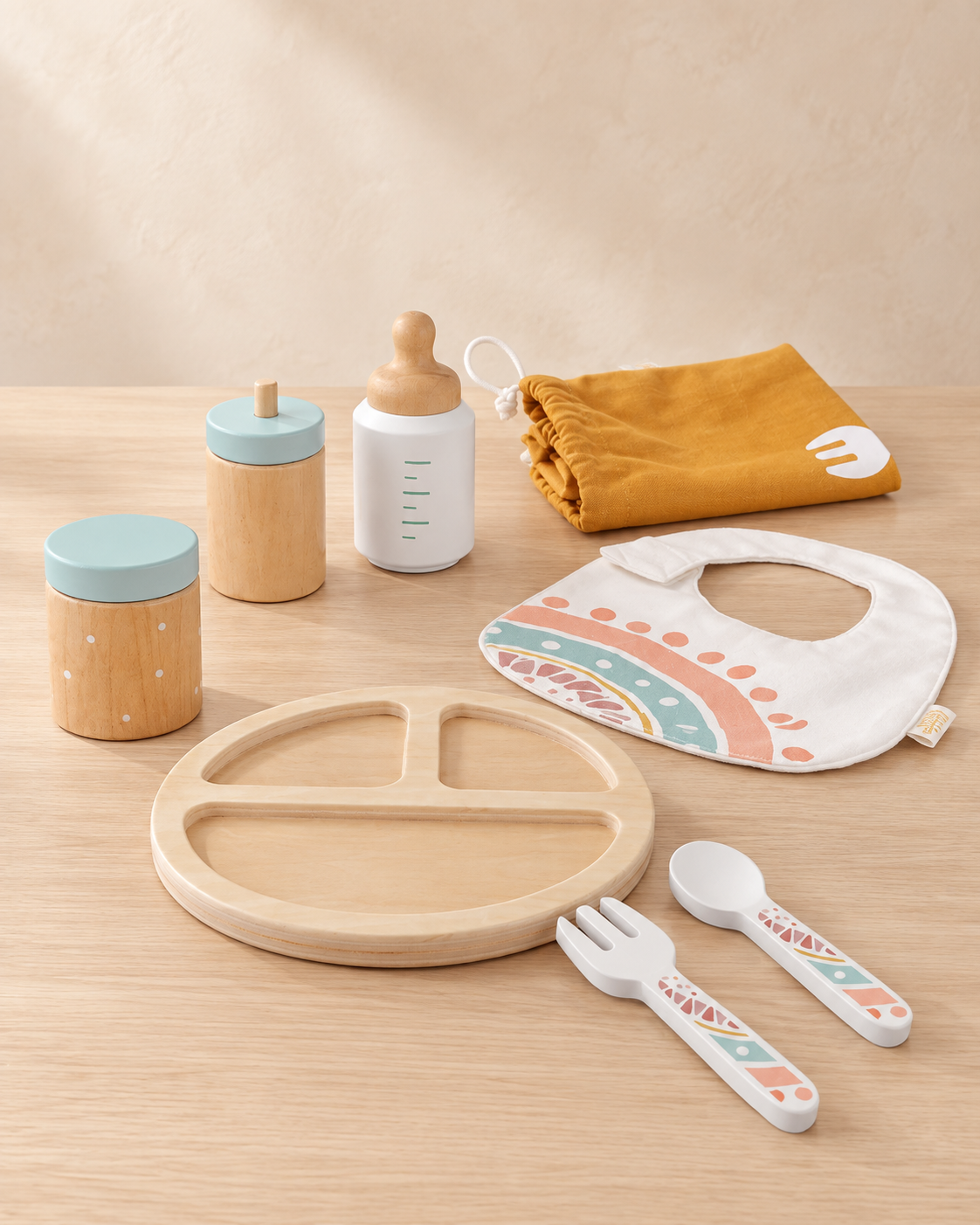 Miniland Dolls Doll Wooden Feeding Set