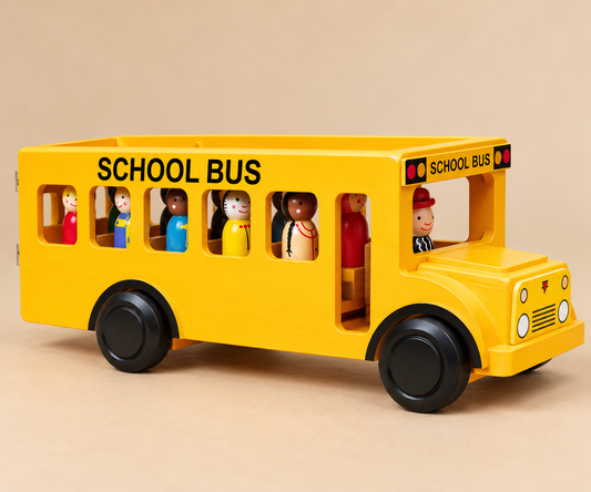 Wooden School Bus With Children