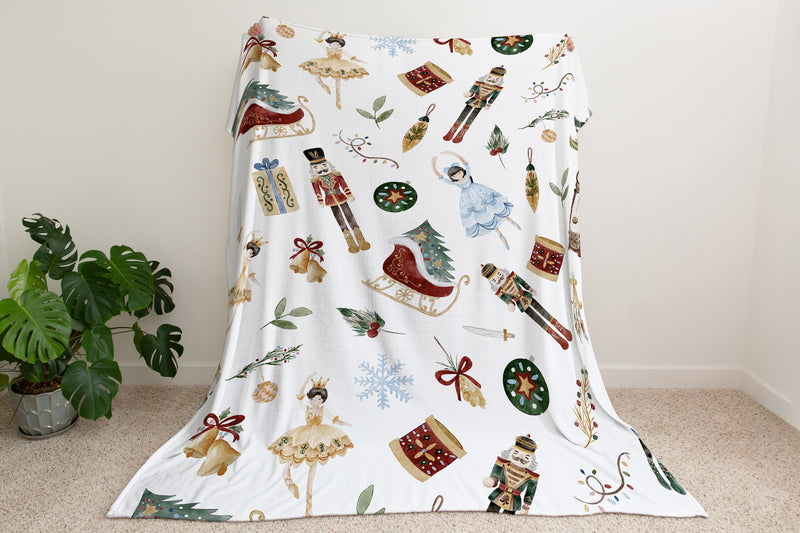 Sherpa Bliss Designer Blanket - Classic Christmas Nutcracker